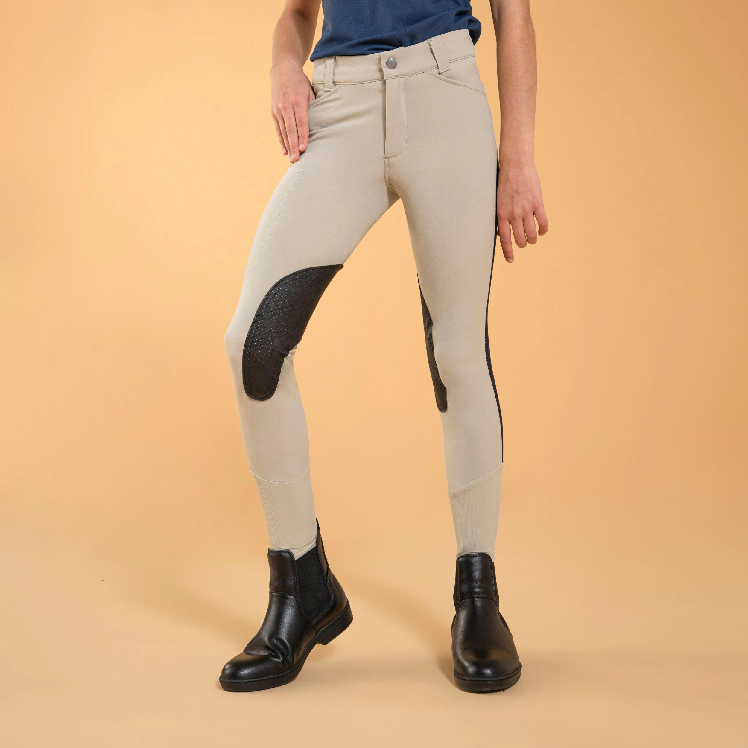 Kids' Horse Riding Lightweight Mesh Jodhpurs With Grippy Suede Patches 500 10 Kids' Horse Riding Lightweight Mesh Jodhpurs With Grippy Suede Patches 500 - Image 8