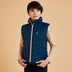 Kids' Warm Padded Horse Riding Gilet 500