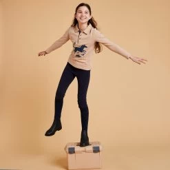 Girls' Long-Sleeved Horse Riding Polo Shirt 100 -Equestrian Equipment Store k55ba92768e6c164c61cdc1fa84adeb1c