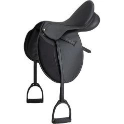 Synthia Horse Riding Synthetic All-Purpose 16"5 Saddle For Horse & Pony - Black -Equestrian Equipment Store k907a6f8a65fe55a325c84c548c3aedaf