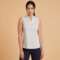 Women's Horse Riding Tank Top 500 Mesh