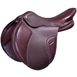 17.5" Versatile Leather Horse Riding Saddle For Horse - Brown