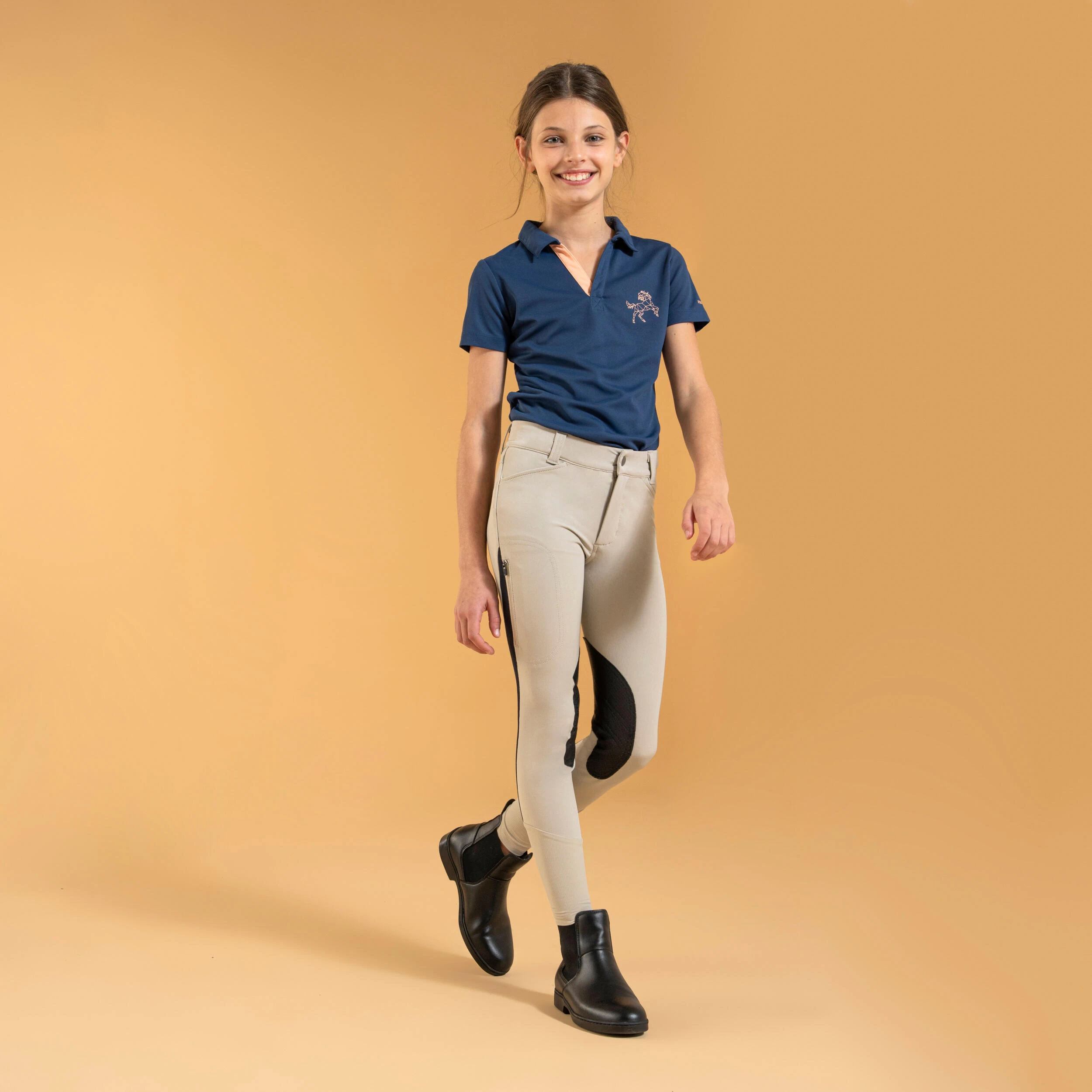 Kids' Horse Riding Lightweight Mesh Jodhpurs With Grippy Suede Patches 500 11 Kids' Horse Riding Lightweight Mesh Jodhpurs With Grippy Suede Patches 500 - Image 9