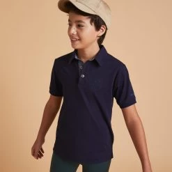 Boys' Horse Riding Short-Sleeved Polo 140